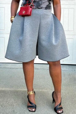 Chic Pleated Wide Leg Shorts -Acorpstyle XTF4143 AS 2