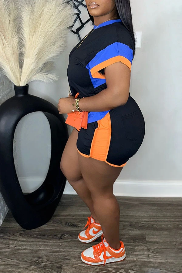 Bright Color Block T-shirt & Shorts Set 6 Bright Color Block T-shirt & Shorts Set - Image 6