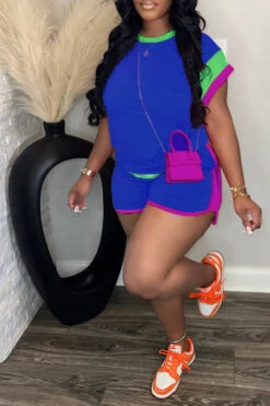 Bright Color Block T-shirt & Shorts Set 8 Bright Color Block T-shirt & Shorts Set -Acorpstyle XTF4541 BL 1 510ce1ce 67dc 424d b7eb 62a9c0906a4d