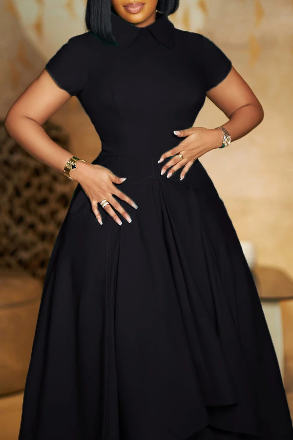 Elegant Asymmetrical Hem A-line Dress 4 Elegant Asymmetrical Hem A-line Dress - Image 4