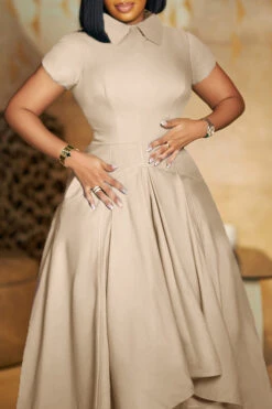 Elegant Asymmetrical Hem A-line Dress 18 Elegant Asymmetrical Hem A-line Dress -Acorpstyle XTF5071 KH 2 d8833a11 e129 4e51 a263 369859ba3175