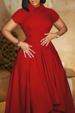 Elegant Asymmetrical Hem A-line Dress 16 Elegant Asymmetrical Hem A-line Dress -Acorpstyle XTF5071 WR 2