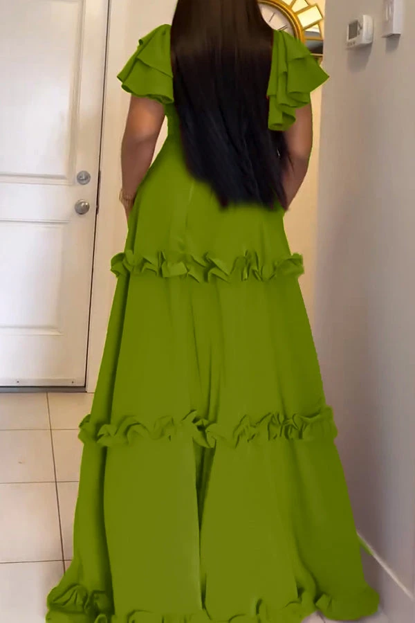 Layered Ruffle Sleeve Frilled Maxi Dress 5 Layered Ruffle Sleeve Frilled Maxi Dress - Image 5