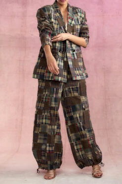 Fashion Plaid Blazer & Drawstring Cargo Pants Set -Acorpstyle XTF5982 AG 2 d96249e4 26b2 4167 a23e f52aedf8aa20