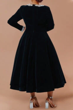 Elegant Velvet Rhinestone Decor A-line Holiday Dress 7 Elegant Velvet Rhinestone Decor A-line Holiday Dress -Acorpstyle XTF6245 BK 4 b7ccd2a1 14bc 4e50 a665 7c019dbb0172