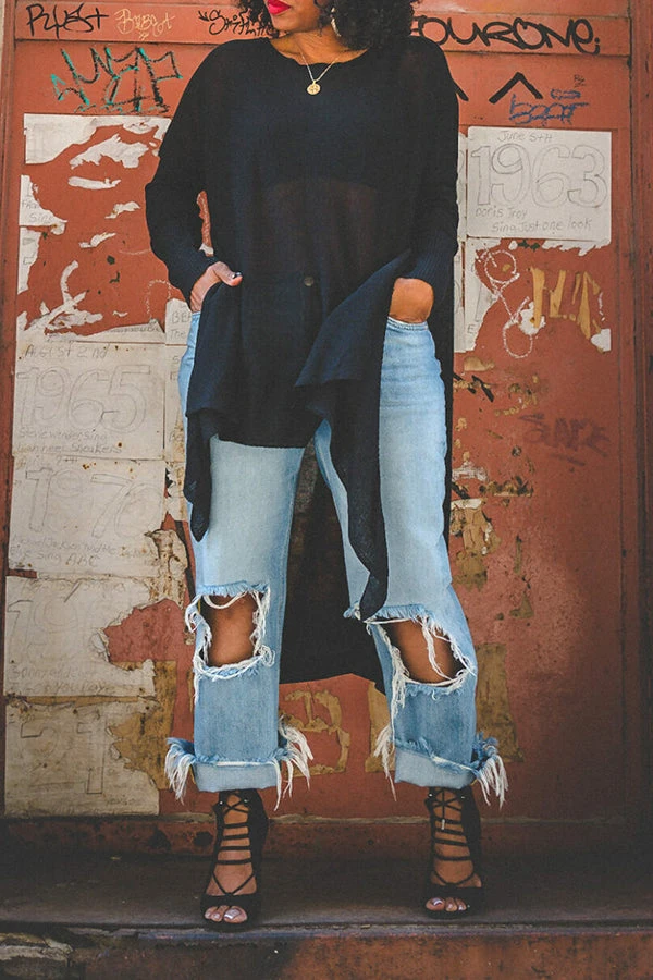 Stylish Asymmetrical Hem Split Top 8 Stylish Asymmetrical Hem Split Top - Image 8