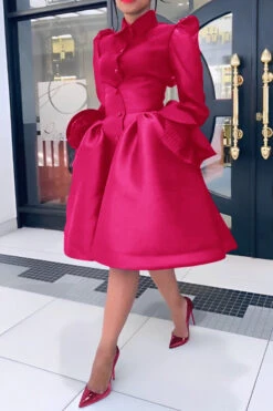 Chic Mesh Ruffle Sleeve Blouse & Skirt Set 21 Chic Mesh Ruffle Sleeve Blouse & Skirt Set -Acorpstyle XTF6427 RR 2