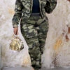 Stylish Camouflage Zip Up Long Sleeve Jacket