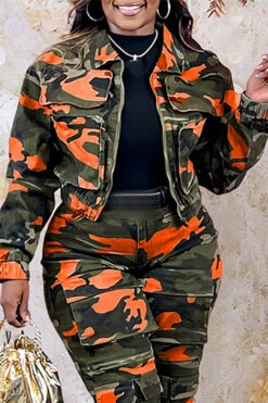 Stylish Camouflage Zip Up Long Sleeve Jacket -Acorpstyle XTF6533 OR 3