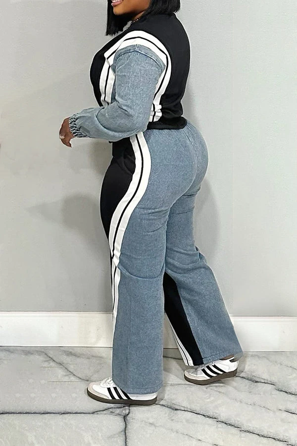 Casual Half Zip Colorblock Top & Pants Set 12 Casual Half Zip Colorblock Top & Pants Set - Image 12