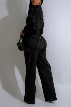 Chic Lantern Sleeve Front Zip Belted Cargo Jumpsuit 7 Chic Lantern Sleeve Front Zip Belted Cargo Jumpsuit -Acorpstyle XTF6813 BK 2 9b23fac7 dcc2 4a89 898d 85126f8adcde