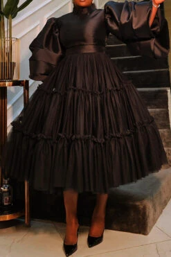 Classy Puff Sleeve Blouse & Tulle Skirt Set 11 Classy Puff Sleeve Blouse & Tulle Skirt Set -Acorpstyle XTF6860 BK 1 41dcc0ff 3273 4e85 9734 2e8e038488a1