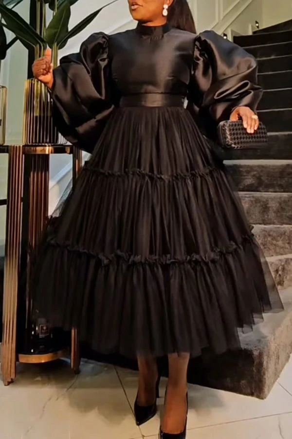 Classy Puff Sleeve Blouse & Tulle Skirt Set 5 Classy Puff Sleeve Blouse & Tulle Skirt Set - Image 5