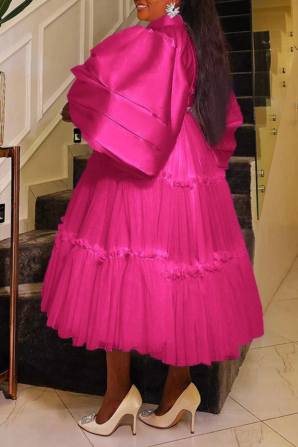 Classy Puff Sleeve Blouse & Tulle Skirt Set 8 Classy Puff Sleeve Blouse & Tulle Skirt Set - Image 8