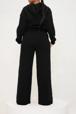 Relaxed Fit Zip Through Hoodie & Pants Set 13 Relaxed Fit Zip Through Hoodie & Pants Set -Acorpstyle XTF6883 BK 2