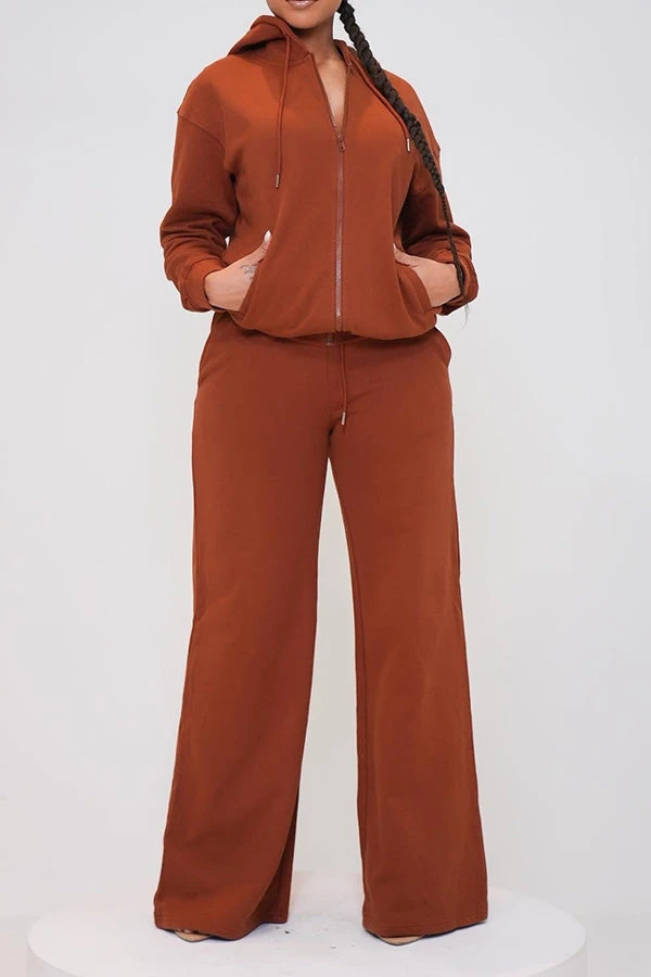 Relaxed Fit Zip Through Hoodie & Pants Set 4 Relaxed Fit Zip Through Hoodie & Pants Set - Image 4