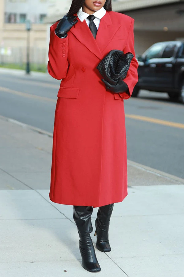 Stylish Double Breasted Longline Coat 2 Stylish Double Breasted Longline Coat - Image 2