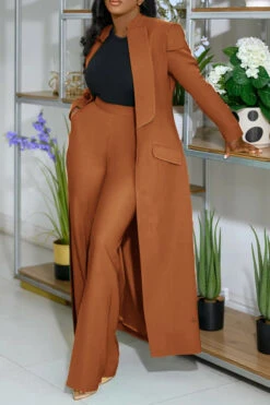 Stylish Longer Version Cap Sleeve Suit Set 12 Stylish Longer Version Cap Sleeve Suit Set -Acorpstyle XTF7650 BR 1