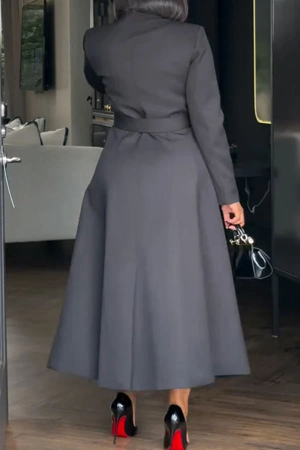 Mock Neck Double Breasted Dress 5 Mock Neck Double Breasted Dress - Image 5