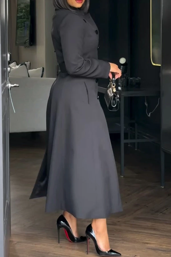 Mock Neck Double Breasted Dress 6 Mock Neck Double Breasted Dress - Image 6