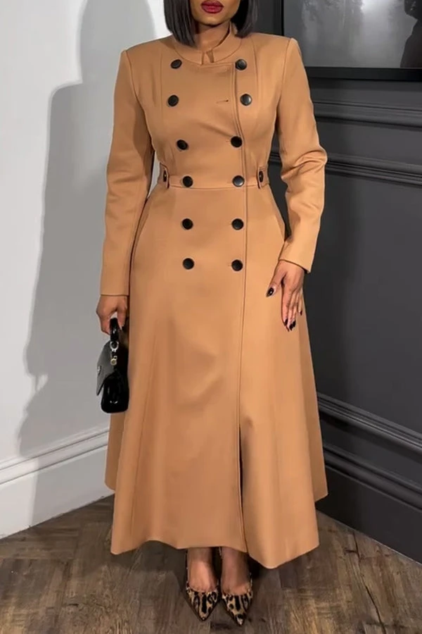 Mock Neck Double Breasted Dress 1 Mock Neck Double Breasted Dress