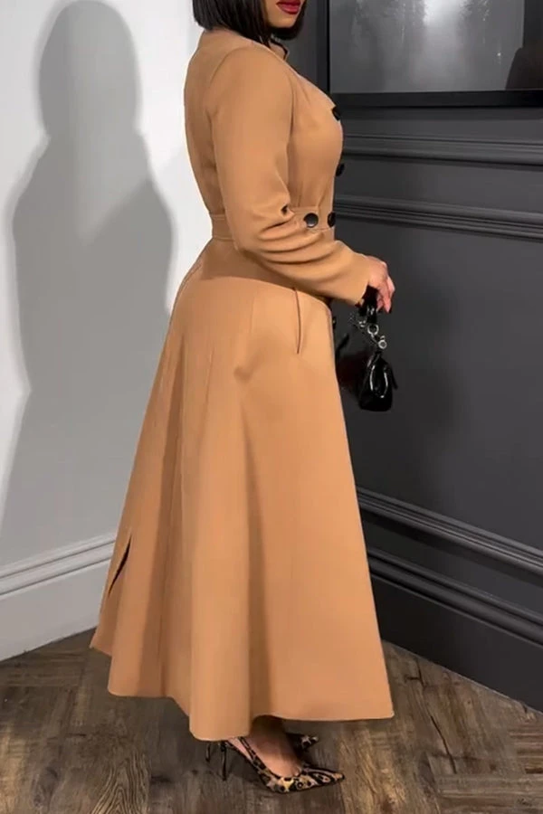 Mock Neck Double Breasted Dress 2 Mock Neck Double Breasted Dress - Image 2