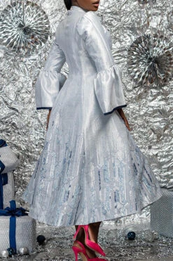 Elegant Mock Neck Flared Sleeves Dress 9 Elegant Mock Neck Flared Sleeves Dress -Acorpstyle XTF8752 SI 3