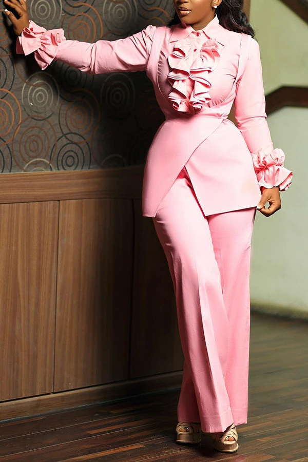 Frill Sleeve Ruffle Front Blouse 2 Frill Sleeve Ruffle Front Blouse - Image 2