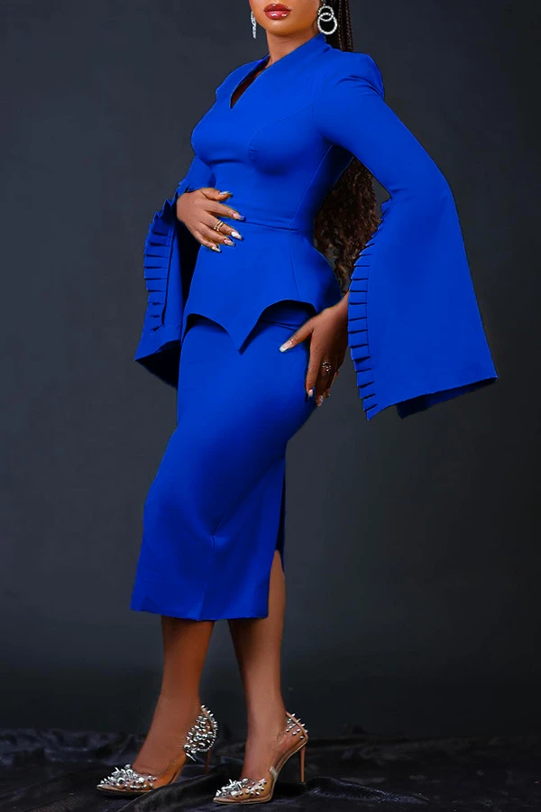 Elegant Bell Sleeve Slit Dress 4 Elegant Bell Sleeve Slit Dress - Image 4