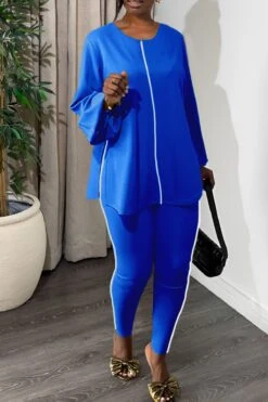 Casual Round Neck Top & Slim Pants Set 30 Casual Round Neck Top & Slim Pants Set -Acorpstyle XTH0114 BL 1 665792b8 47e8 45be ac19 31081faf4add