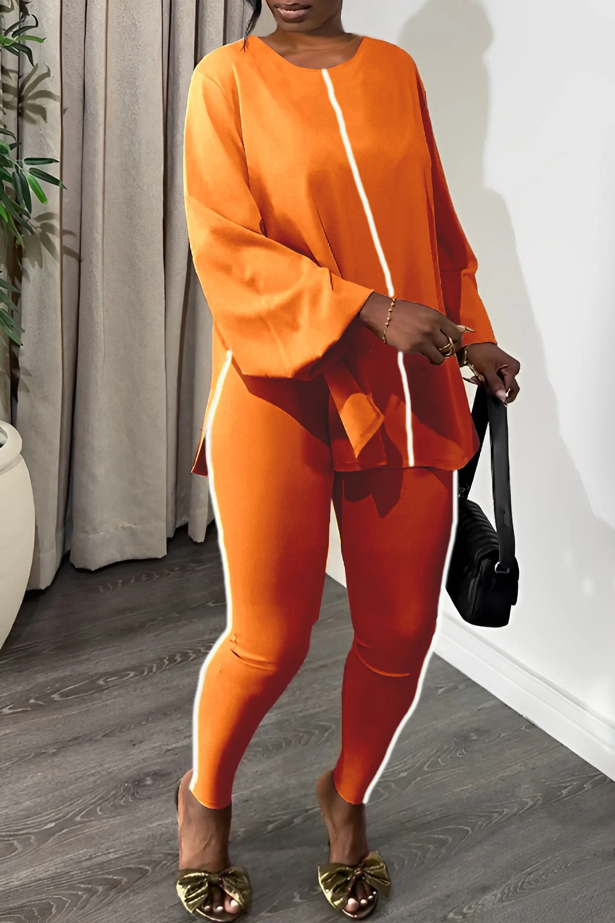 Casual Round Neck Top & Slim Pants Set 10 Casual Round Neck Top & Slim Pants Set - Image 10