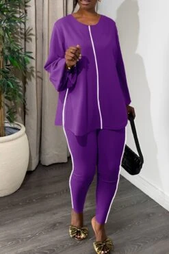 Casual Round Neck Top & Slim Pants Set 22 Casual Round Neck Top & Slim Pants Set -Acorpstyle XTH0114 PU 1 2b326d42 3032 4e4f b827 9b88f79b881a