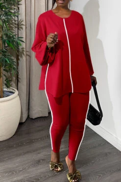 Casual Round Neck Top & Slim Pants Set 18 Casual Round Neck Top & Slim Pants Set -Acorpstyle XTH0114 RE 1