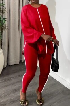 Casual Round Neck Top & Slim Pants Set 19 Casual Round Neck Top & Slim Pants Set -Acorpstyle XTH0114 RE 2