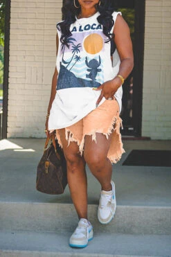 Fashionable Irregular Fringed Hem Denim Shorts 31 Fashionable Irregular Fringed Hem Denim Shorts -Acorpstyle XTH0542 OR 2