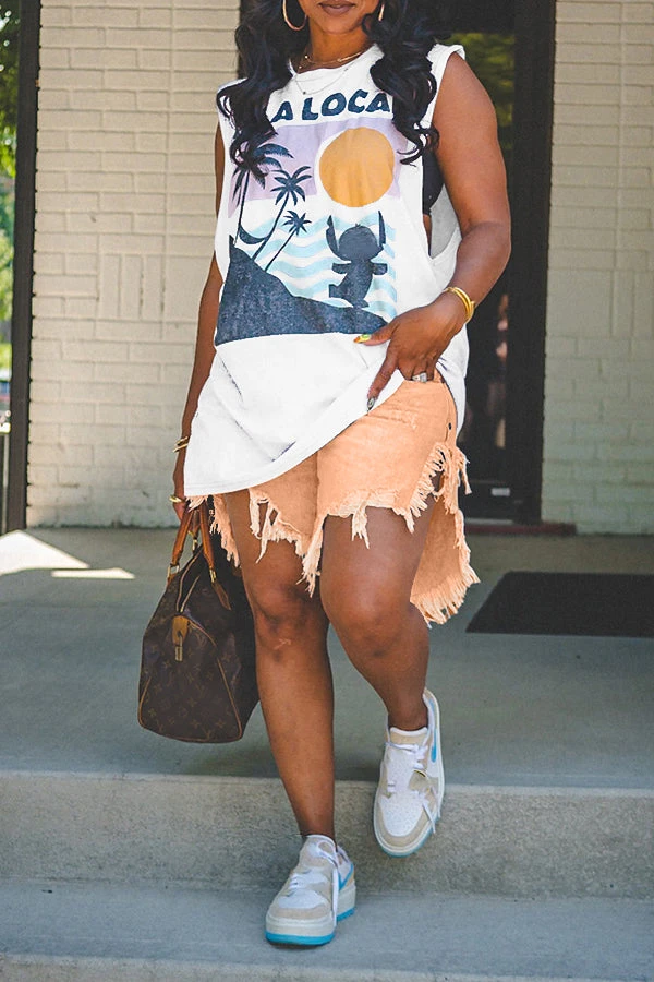 Fashionable Irregular Fringed Hem Denim Shorts 16 Fashionable Irregular Fringed Hem Denim Shorts - Image 16