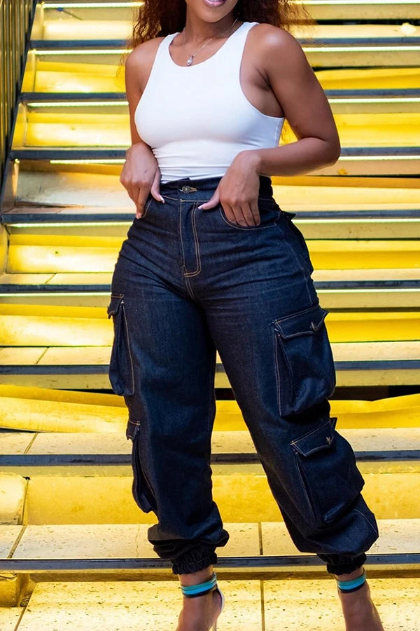 Street Solid Flap Pocket Jeans 3 Street Solid Flap Pocket Jeans - Image 3