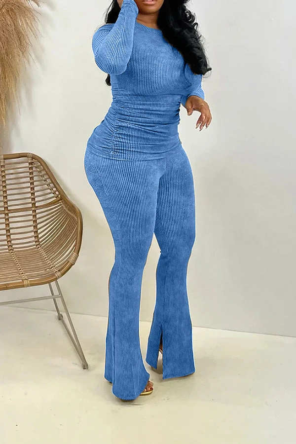 Stylish Stretch Knit Top & Pants Set 19 Stylish Stretch Knit Top & Pants Set - Image 19