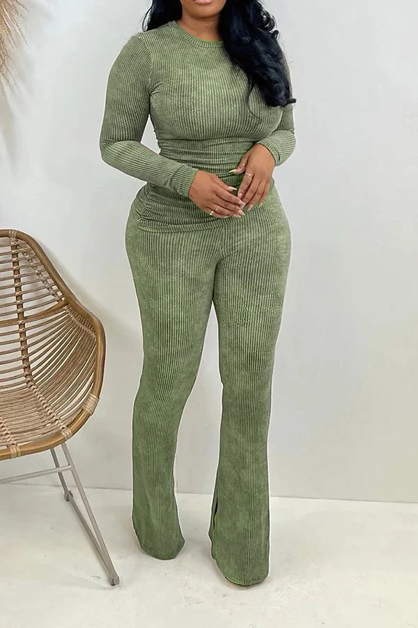 Stylish Stretch Knit Top & Pants Set 14 Stylish Stretch Knit Top & Pants Set - Image 14