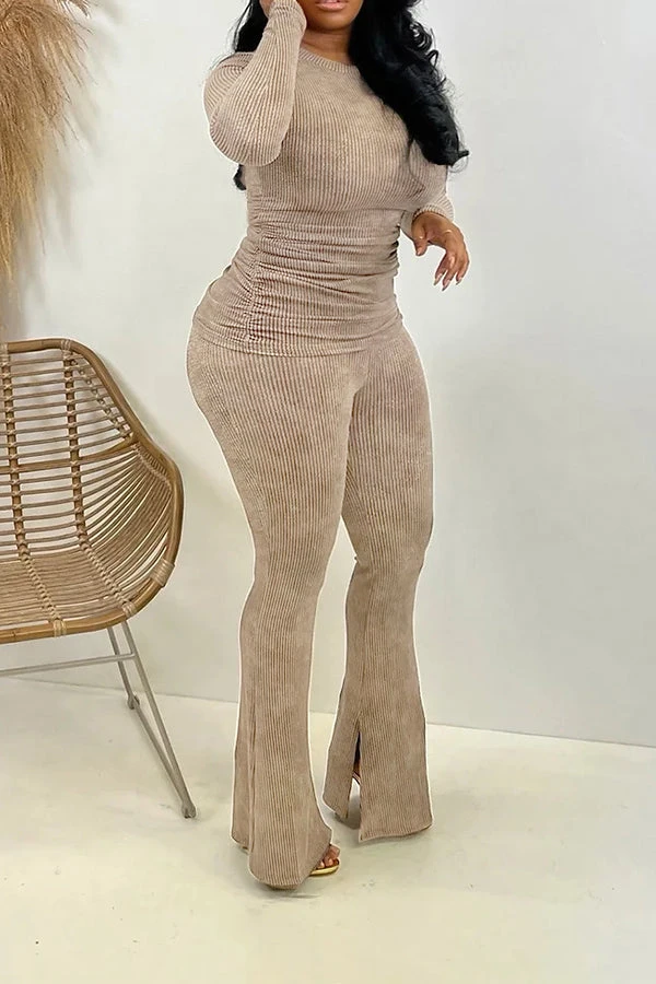 Stylish Stretch Knit Top & Pants Set 13 Stylish Stretch Knit Top & Pants Set - Image 13