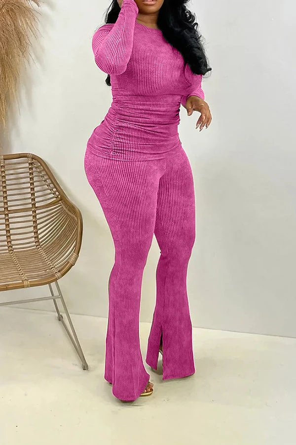 Stylish Stretch Knit Top & Pants Set 6 Stylish Stretch Knit Top & Pants Set - Image 6