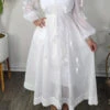 High Neck Hollow Out Lantern Sleeve Dress