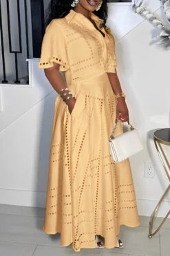 Stylish Burning Flower Craft Short Top & Skirt Set 17 Stylish Burning Flower Craft Short Top & Skirt Set -Acorpstyle XTH3548 KH 2