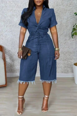 Chic Twist Tassel Hem Denim Jumpsuit 8 Chic Twist Tassel Hem Denim Jumpsuit -Acorpstyle XTH4020 GB 1