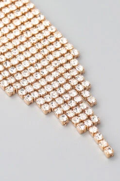 Rhinestone Long Tassel Earrings -Acorpstyle XTK0100 GO 4