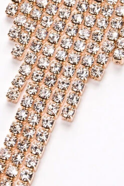 Diamond Hoop Tassel Earrings -Acorpstyle XTK0102 GO 2