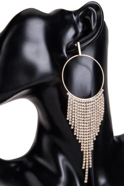 Diamond Hoop Tassel Earrings -Acorpstyle XTK0102 GO 4