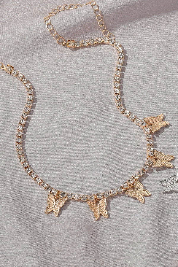 Rhinestone Butterfly Pendant Necklace 4 Rhinestone Butterfly Pendant Necklace - Image 4