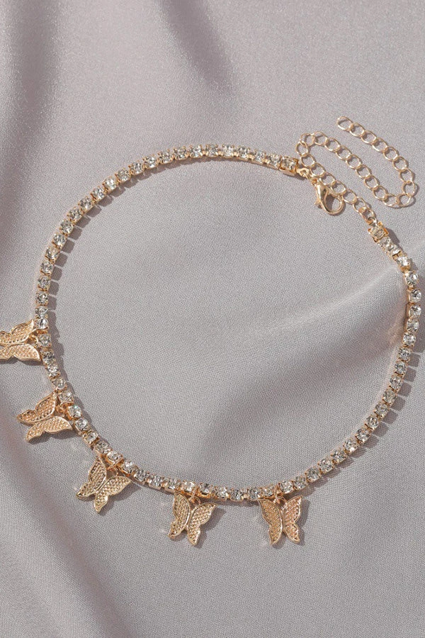 Rhinestone Butterfly Pendant Necklace 3 Rhinestone Butterfly Pendant Necklace - Image 3