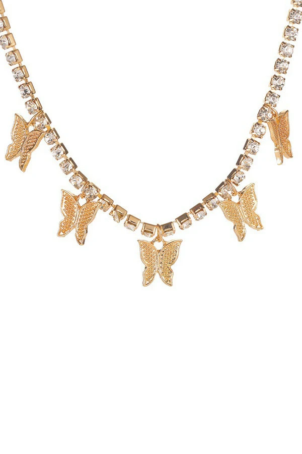 Rhinestone Butterfly Pendant Necklace 5 Rhinestone Butterfly Pendant Necklace - Image 5